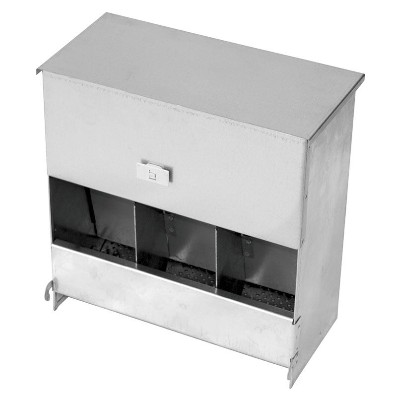 Tolva Comedero para conejos con tapa - 3 departamentos