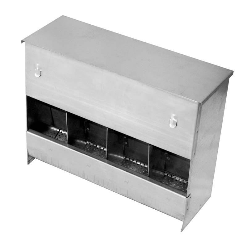 Tolva Comedero para conejos con tapa - 4 departamentos