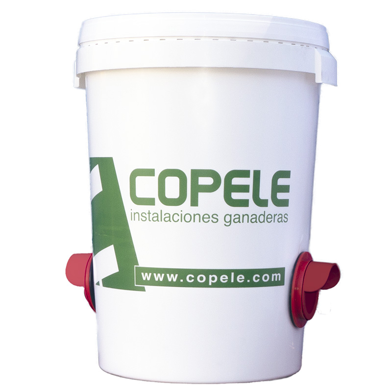 Depósito 55 l. con 2 bocas comedero anti-desperdicio