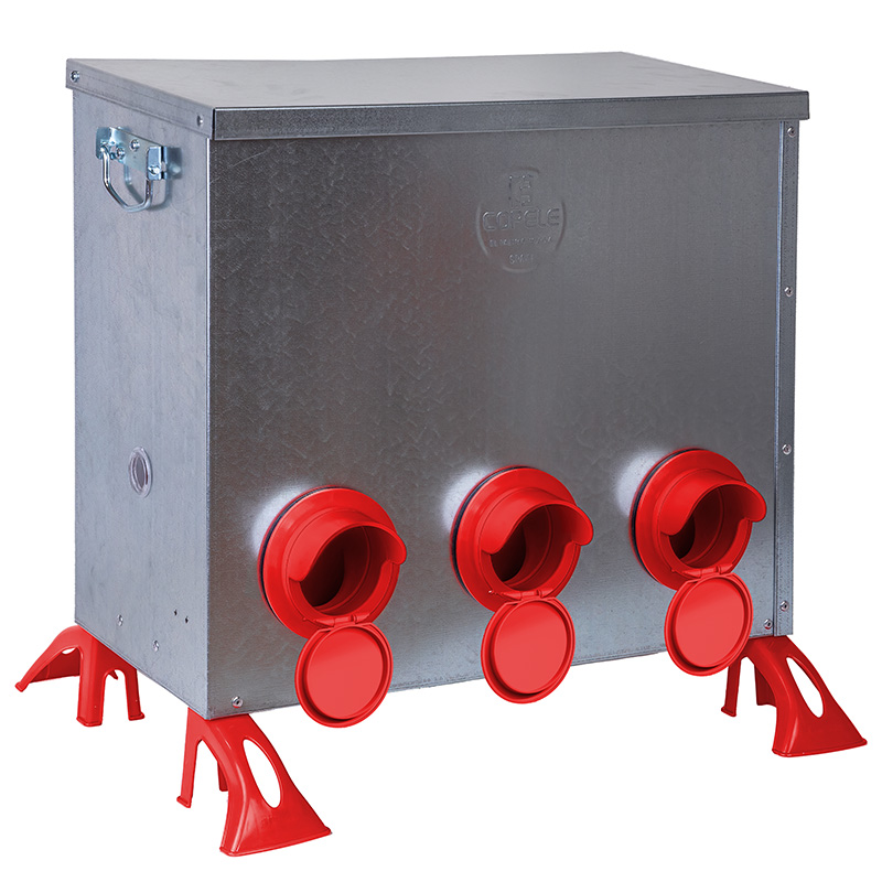 Comedero Metal Aves C/6 Bocas Antidesperdicio