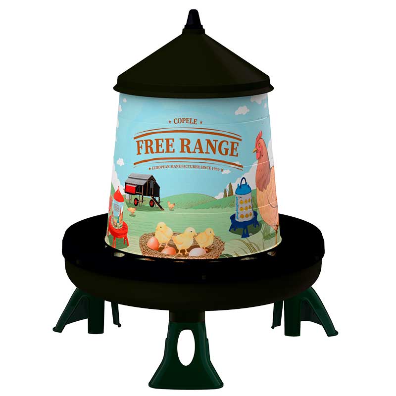 Comedero de plástico reciclado con patas modelo Free-Range - 4 kg. /7 l.
