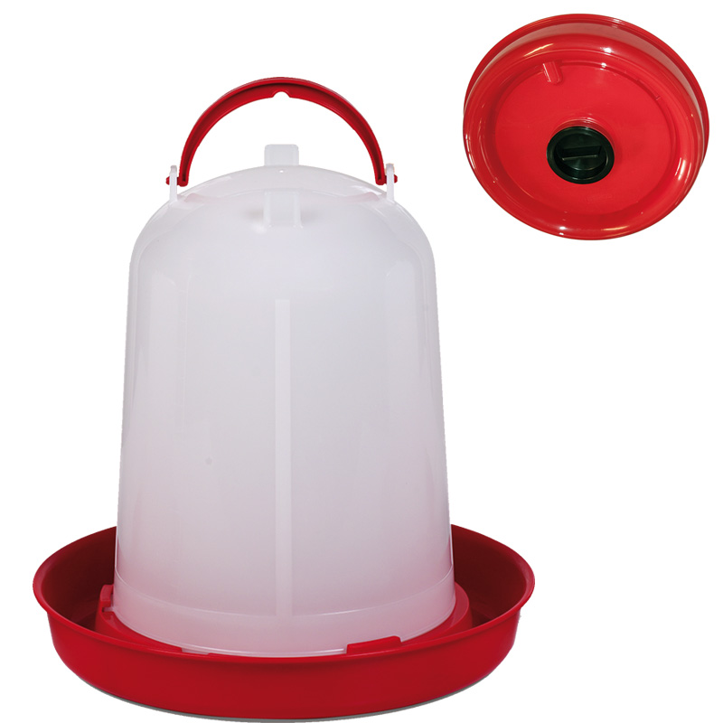 Bebedero Eco de plástico con tapón - 8 l. rojo