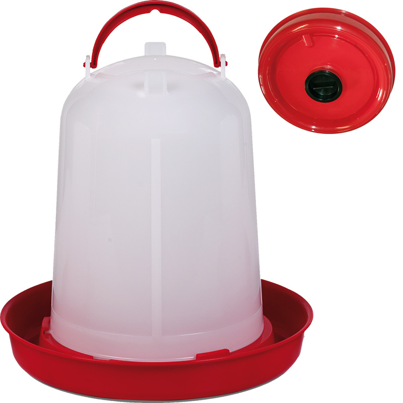 Bebedero Eco de plástico con tapón - 10 l. rojo