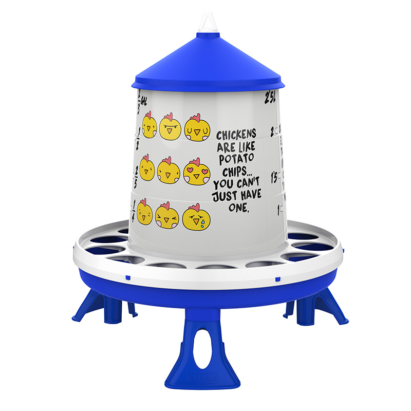 Tolva de plástico Aves 2KG Chips C/Patas Azul