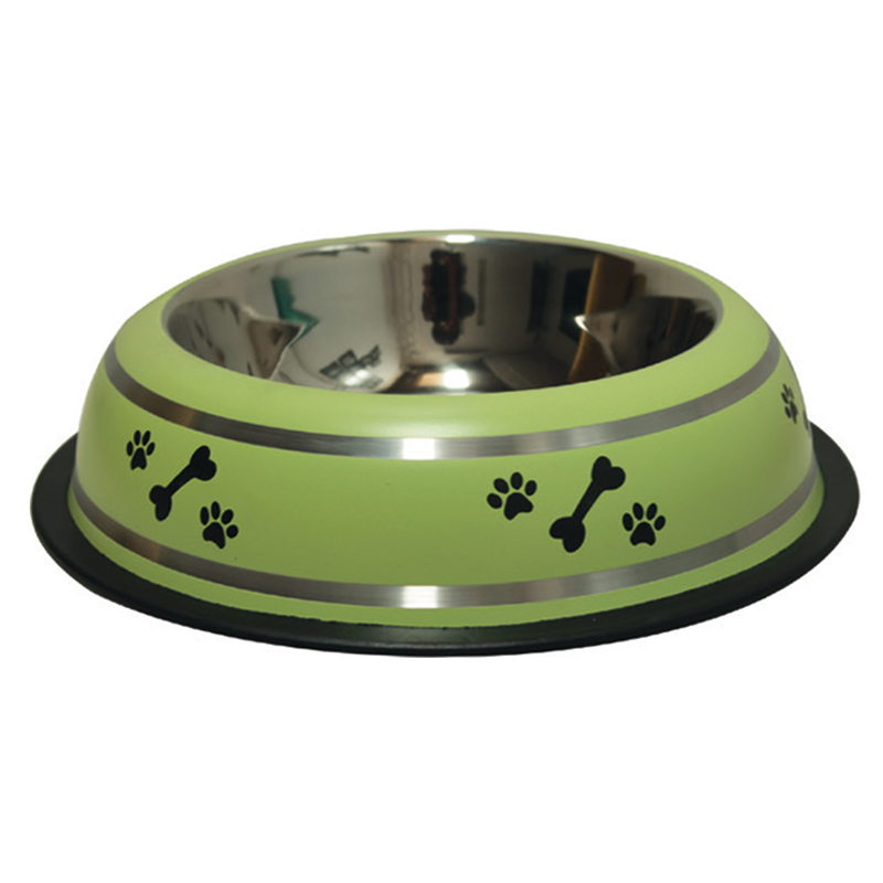 Comedero de acero inoxidable Modelo Verde huesos - Talla L