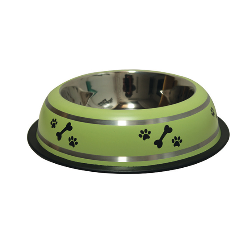 Comedero de acero inoxidable Modelo Verde huesos - Talla S