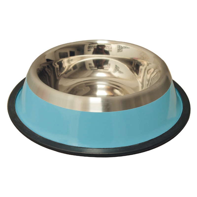 Comedero de acero inoxidable Modelo Franja azul - Talla L