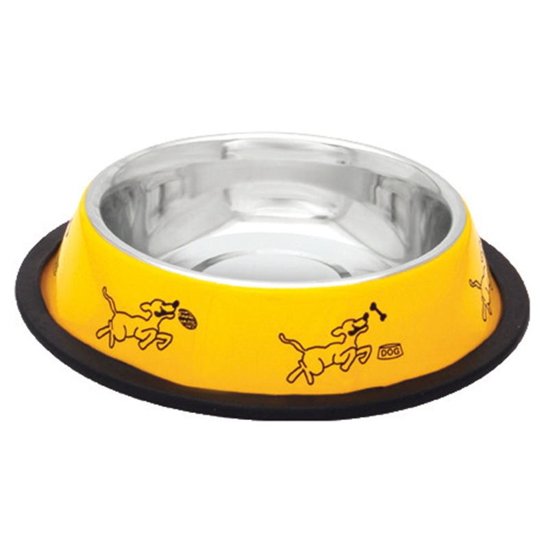 Comedero de acero inoxidable Modelo Amarillo perros - Talla L