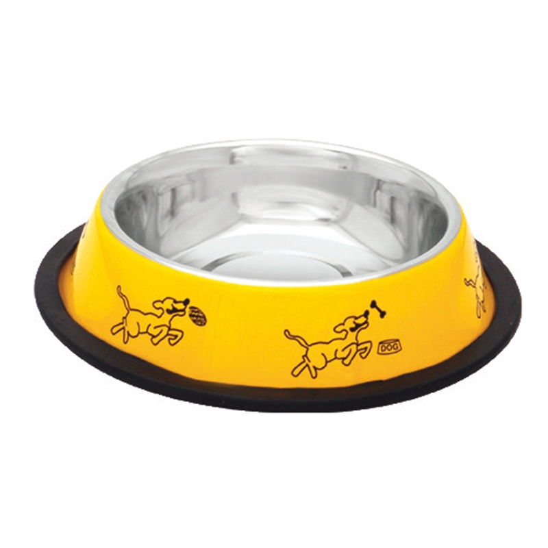 Comedero de acero inoxidable Modelo Amarillo perros - Talla M