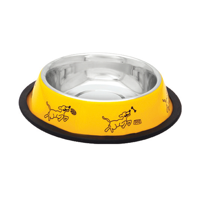 Comedero de acero inoxidable Modelo Amarillo perros - Talla S