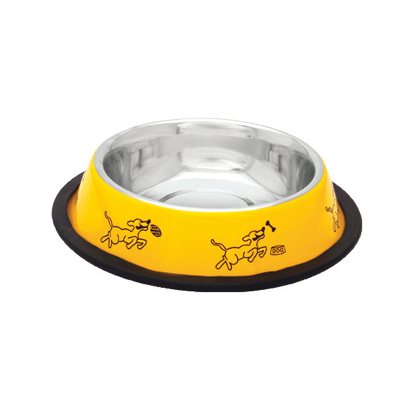 Comedero de acero inoxidable Modelo Amarillo perros - Talla XS