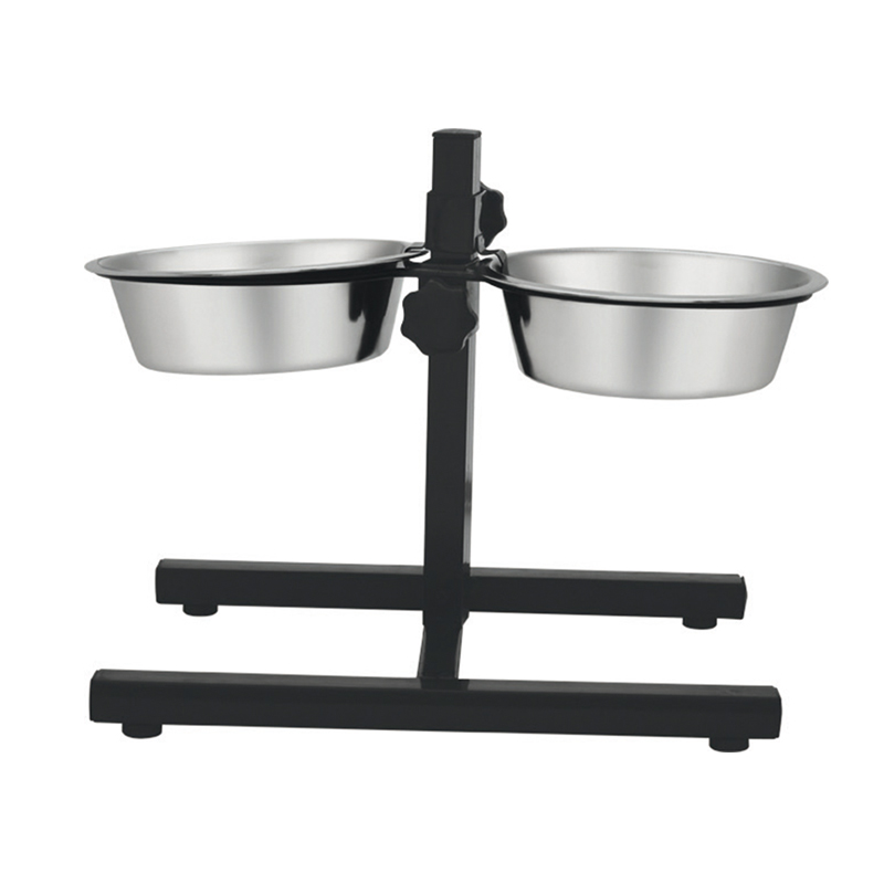 Comedero doble con soporte regulable - Talla S