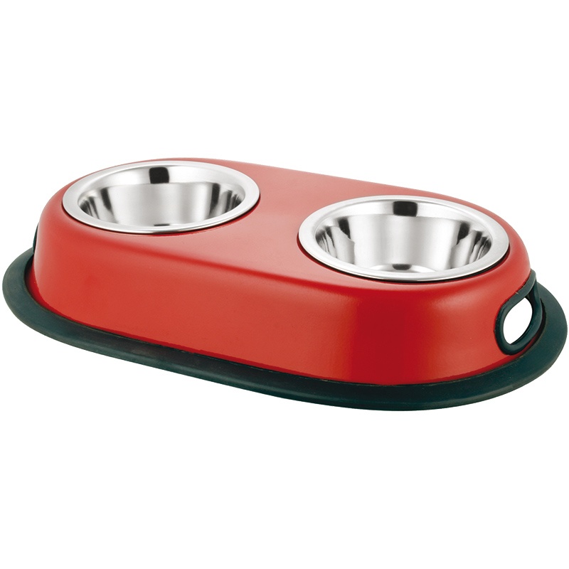 Comedero de acero inoxidable doble pintado - Talla M