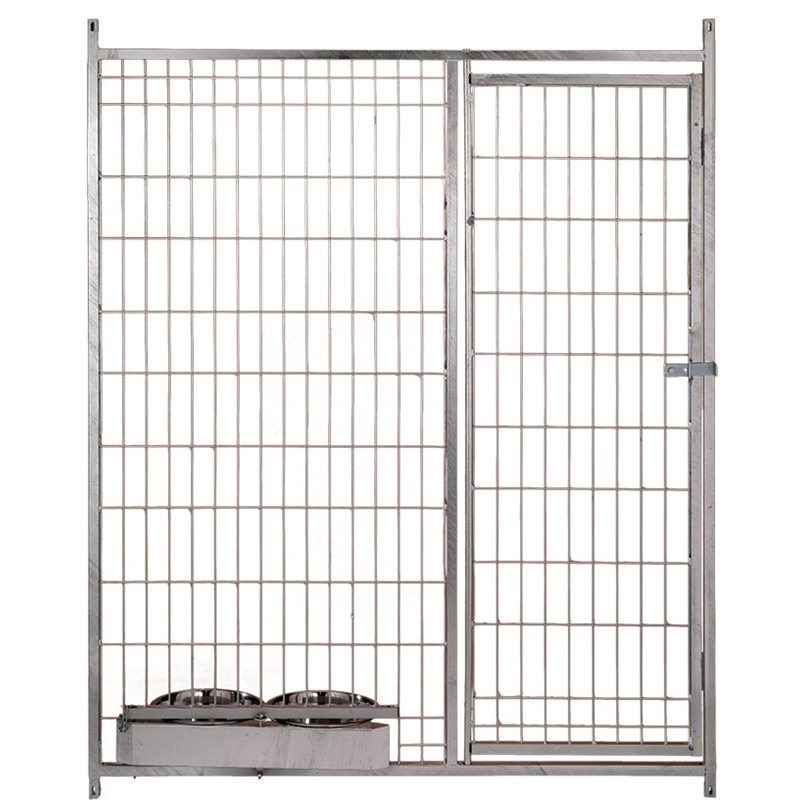 Frente de malla de 5x10 cms. con puerta y con comedero - 200x185 cms.