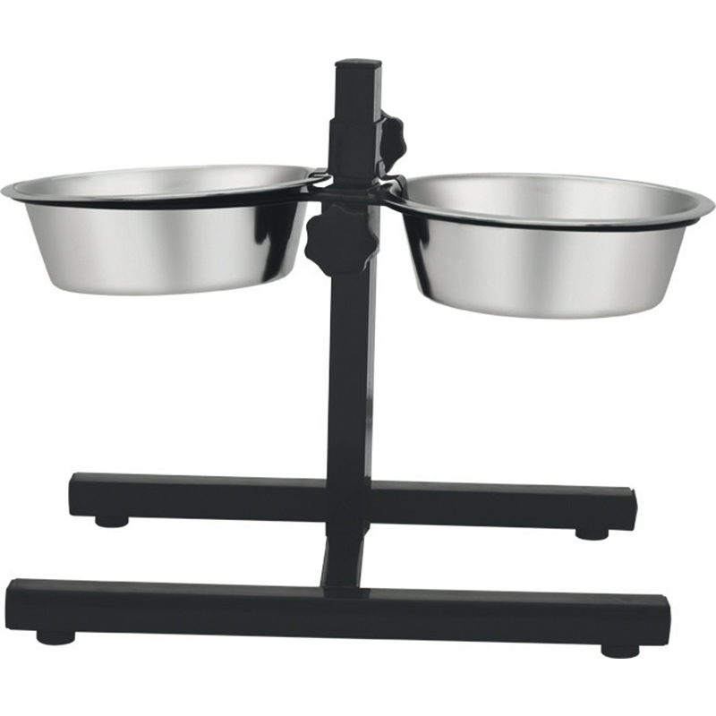 Comedero doble con soporte regulable - Talla L