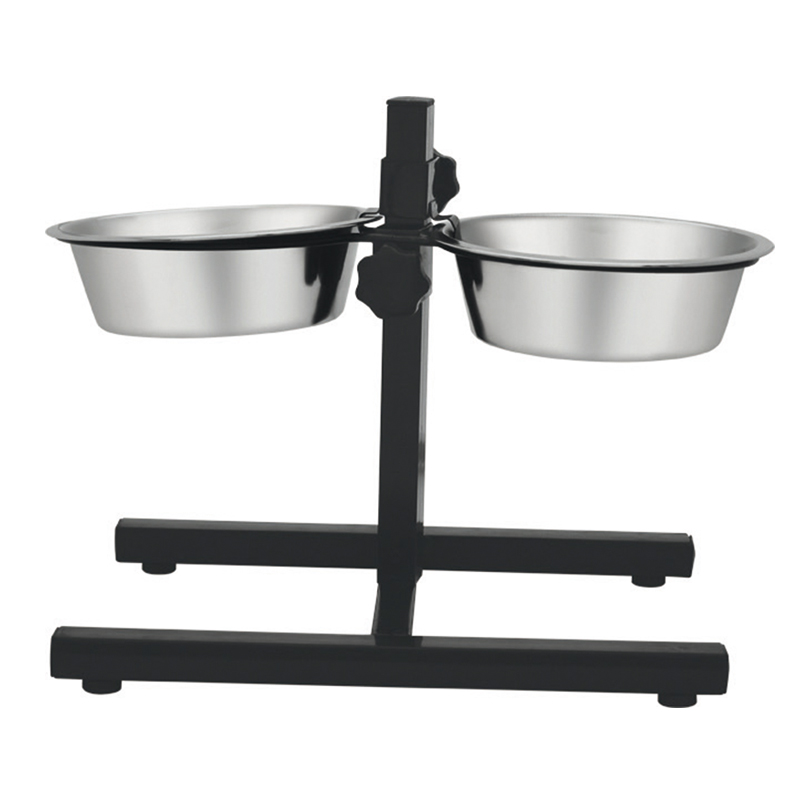 Comedero doble con soporte regulable - Talla M