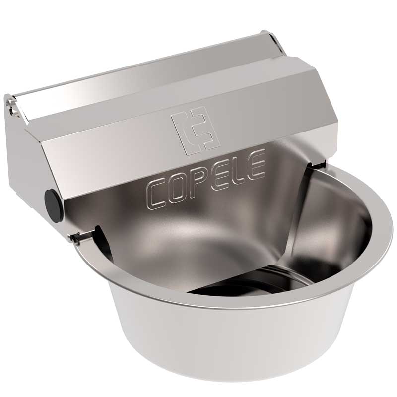 Bebedero de acero inoxidable Cleansy. Entrada de agua 10 mm. Baja presión - Talla S