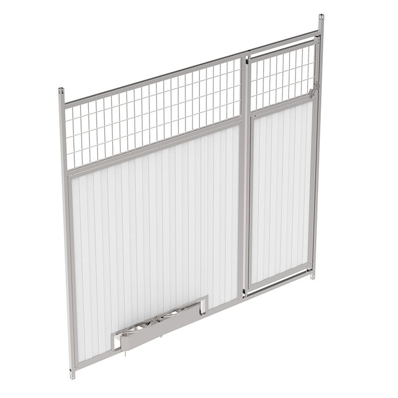 Frente de sandwich 30 mm. mixto con puerta y con comederos - 200x185 cms.