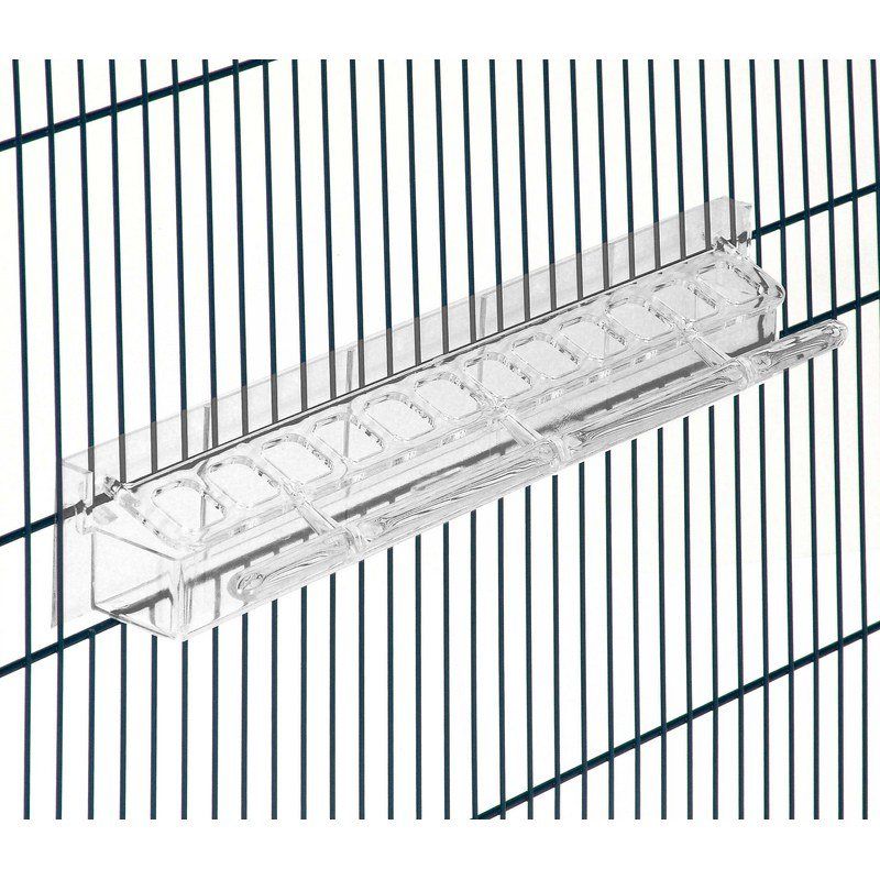 Comedero Plástico con Rejilla para jaula de pájaros