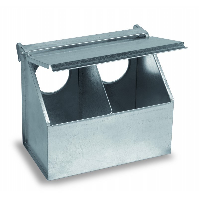 Galvanized Feeder for Pigeons 2 Holes