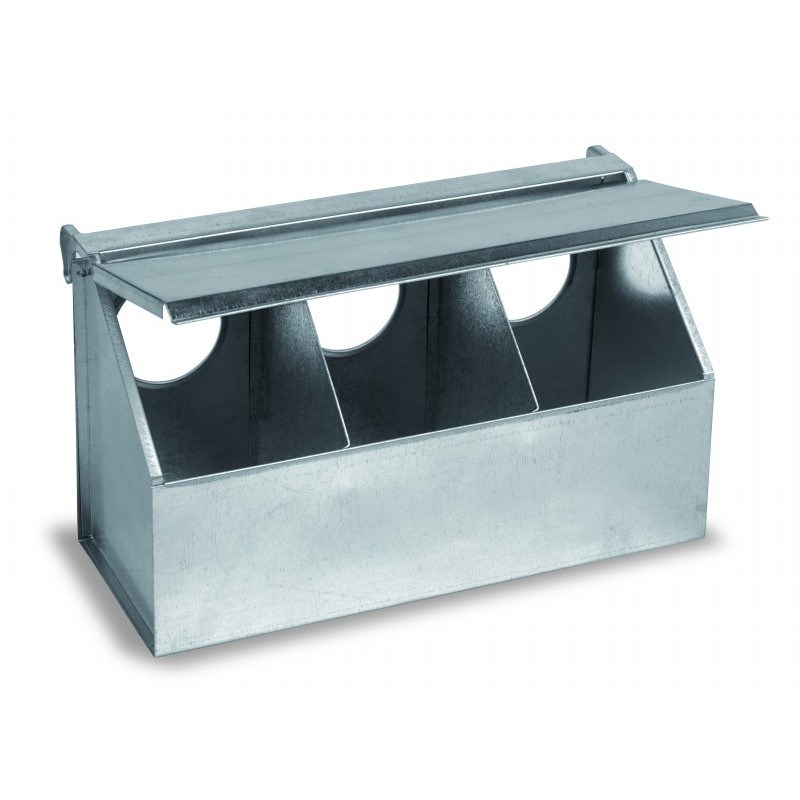 Galvanized Feeder for Pigeons 3 Holes