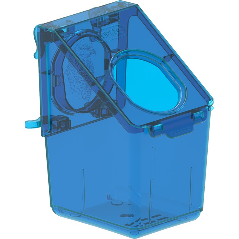 Indoor/Outdoor Pigeon Feeder 1 Hole Blue Translucid